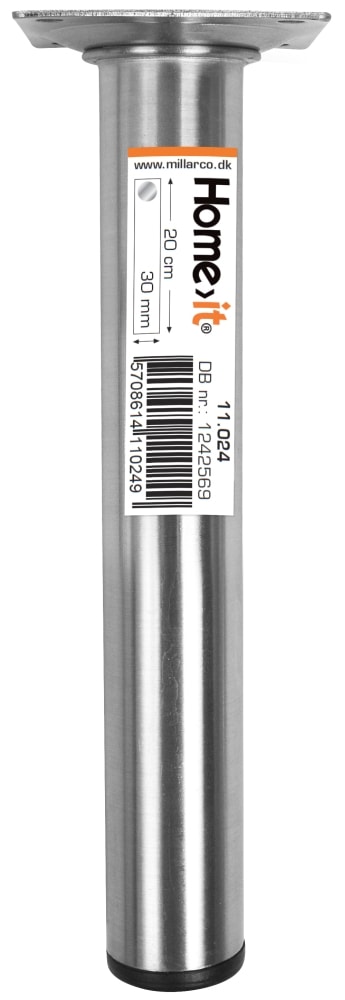 Home>it bordben på 20 cm. Rund Ø30 mm. Børstet stål