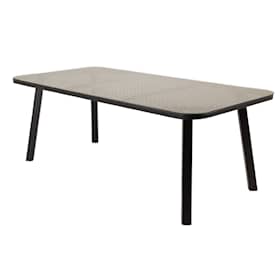 Venture Design Paola spisebord i sort stål og naturflet 200 x 100 cm