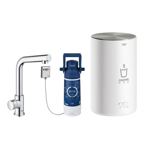 Grohe Red Mono II kogende vandhane i krom med L-tud og rund kedel i medium