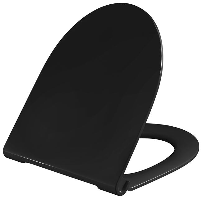 Pressalit Spira toiletsæde sort med soft close og lift-off, topmonteret