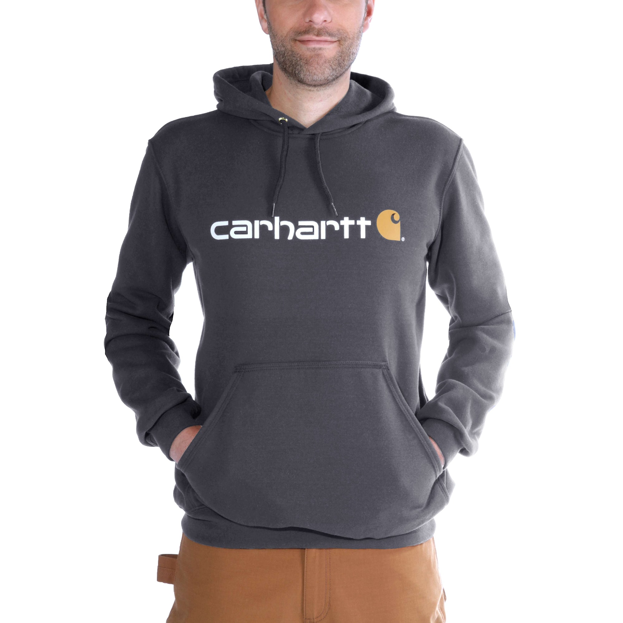 Carhartt Signature Logo Hoodie Men's Carbon Heather XL