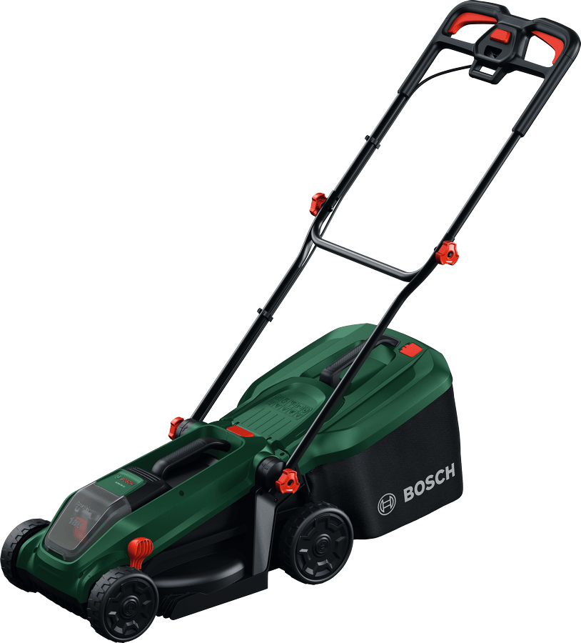 Bosch DIY plæneklipper Rotak 18V-32 med 1 x 4 Ah batteri, lader og ekstra klinge