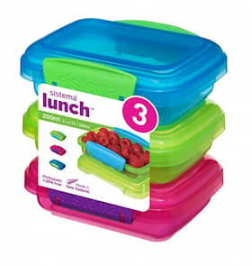 Sistema Lunch snackboks blå / grøn / pink 200 ml 3 stk.