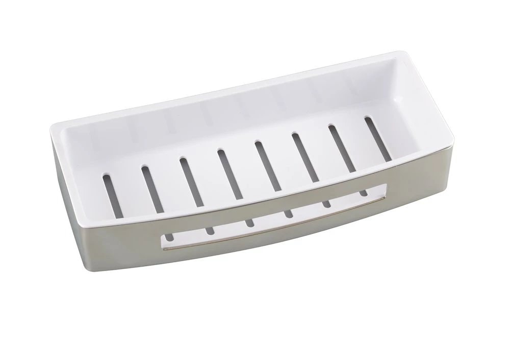 Kriss Athena vægkurv i poleret rustfri med hvid plastikindsats 300 mm