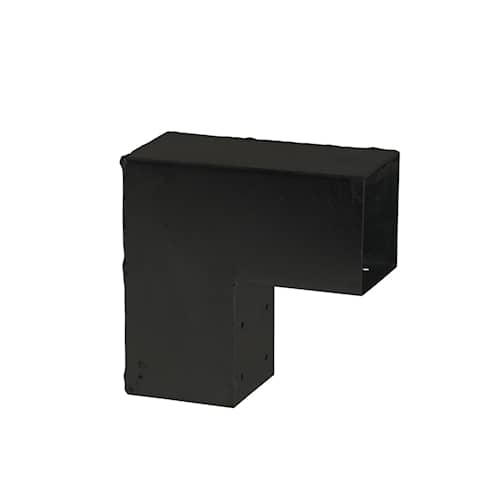 Plus Cubic enkelt hjørnebeslag sort pulverlakeret 20 x 20 cm