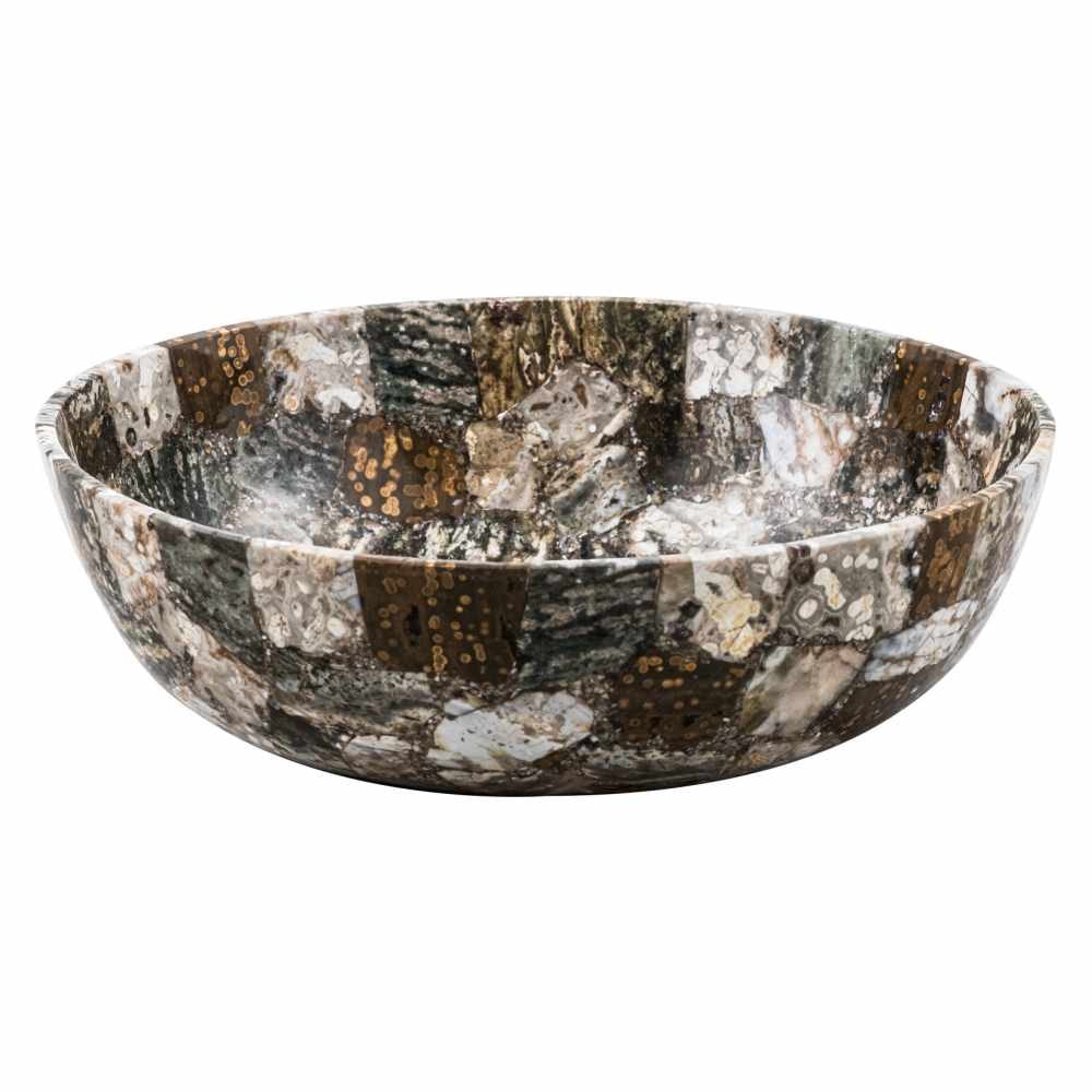 GemLook GL446 håndlavet håndvask i brun halvædelsten Ø40 cm