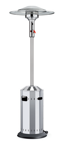 Gas terrassevarmer model Elegance i rustfri stål.