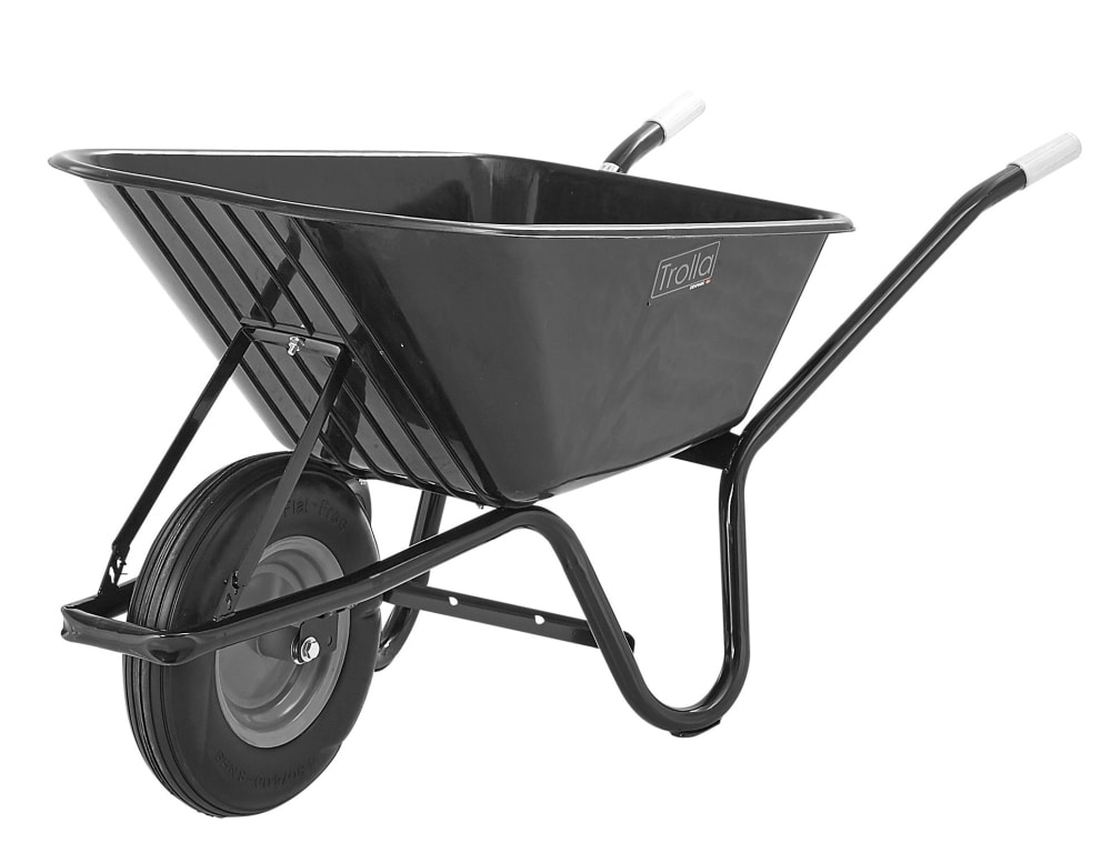 Trolla Carry trillebør med punkterfri PU hjul 85L Maks. 100 kg