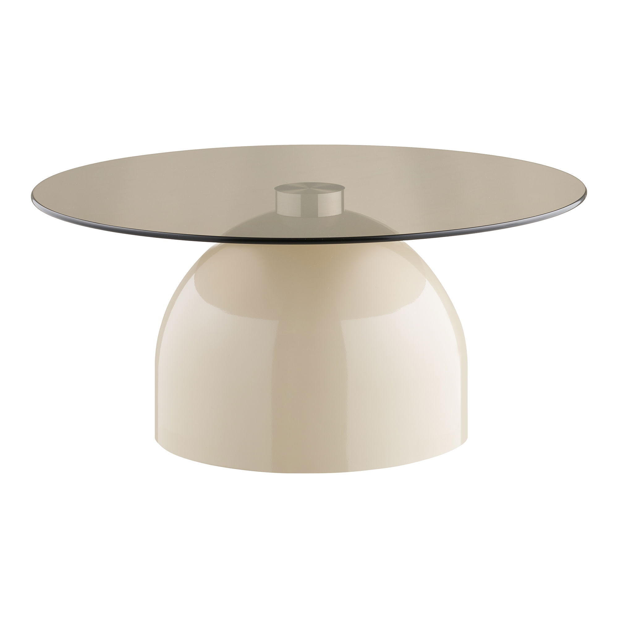 House Nordic Ravello sofabord, hærdet glas/metal, grå/beige Ø70 x 33 cm