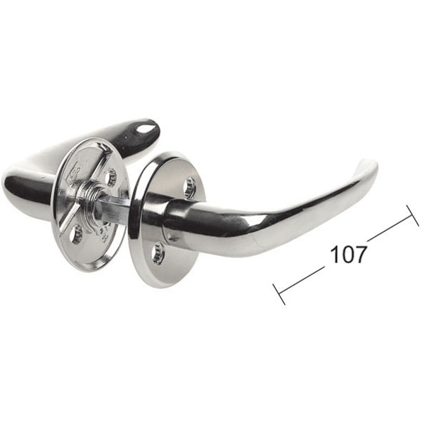 Habo dørgreb L-form forniklet inkl dørgrebsroset