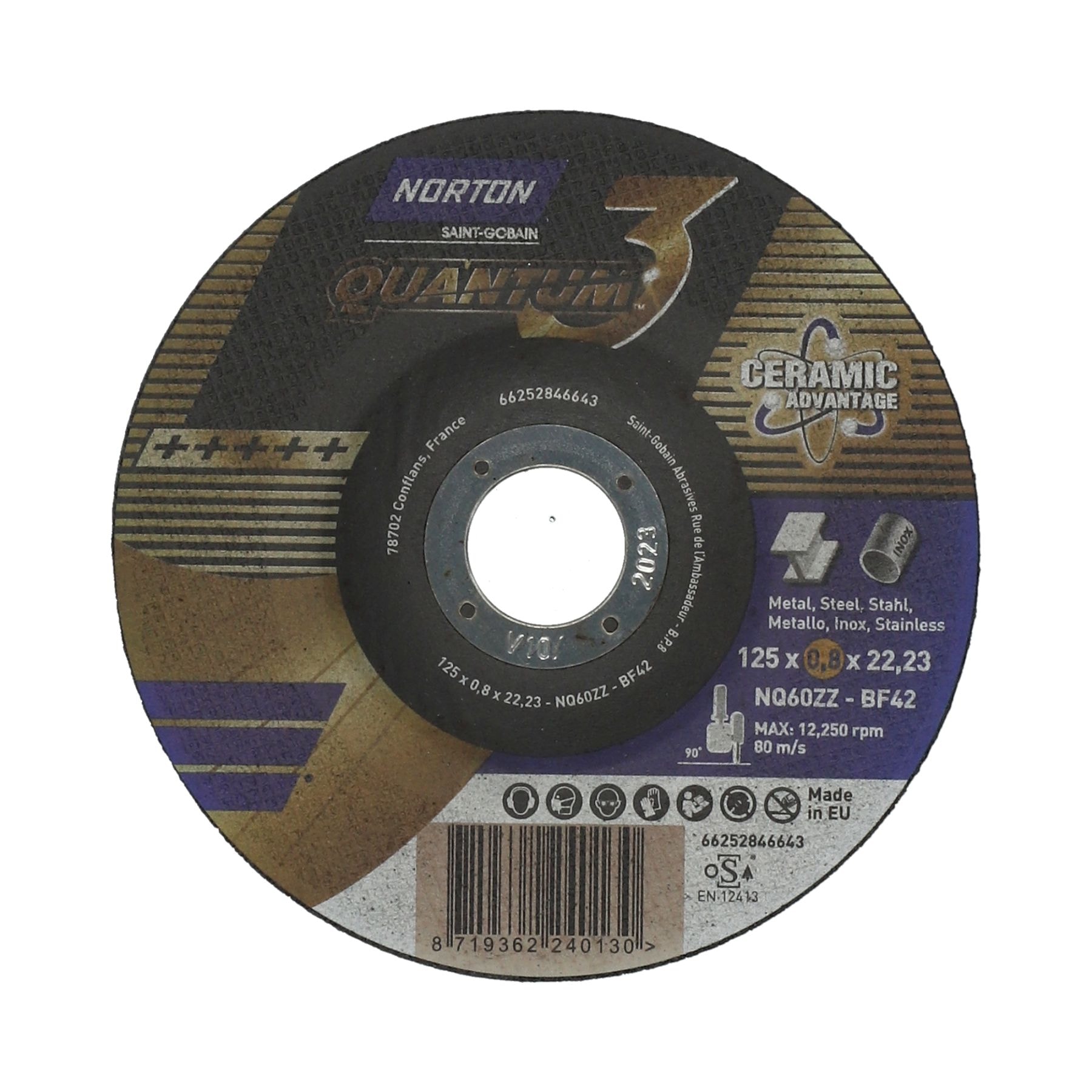 Norton Kapskive/Skæreskive Metal Quantum 125x0,8x22,23
