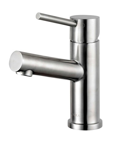 Adora håndvaskbatteri i børstet stål med pop-upbundventil. 12807.66