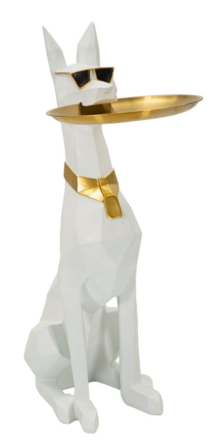 Mauro Ferretti Dog Ory figur med bakke 27 x 51 x 74 cm