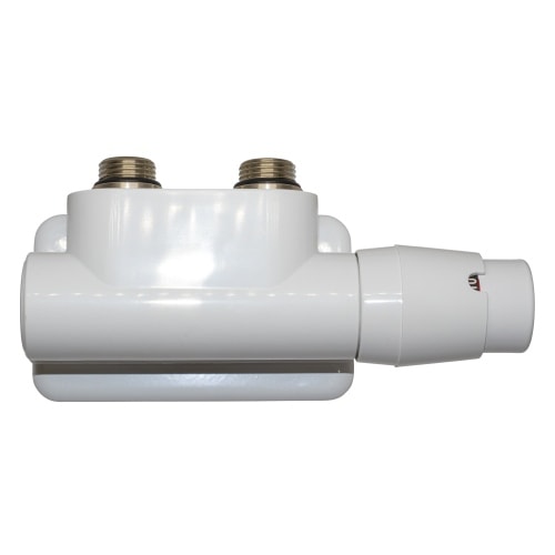 Kriss Twin vinkel ventilsæt i hvid med returtermostat, venstre Centermål 50 mm