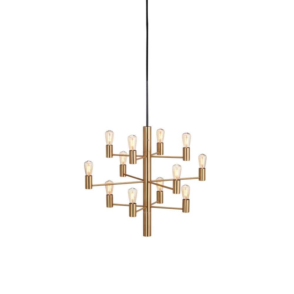 Herstal Manola 12 lysekrone i satin messing E14