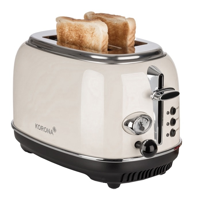 Korona 21666 Retro Toaster brødrister beige til 2 skiver 815W