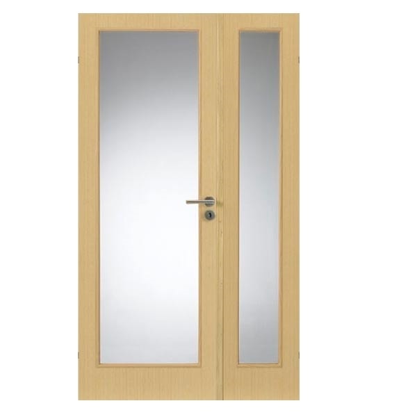 Swedoor Easy nature GW1+GW1 40 mm natur eg dør m. glas 82,5+39,8x194 cm (13x20)