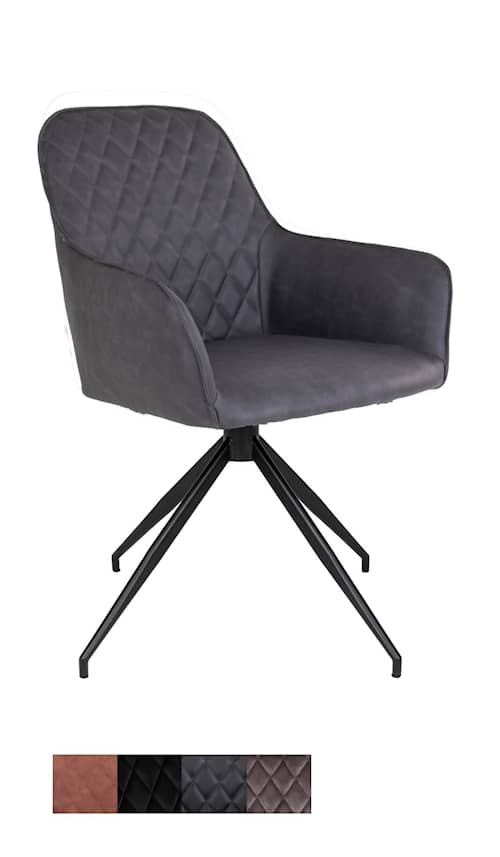 House Nordic Harbo spisebordsstol/drejestol brun PU med sorte ben HN1220