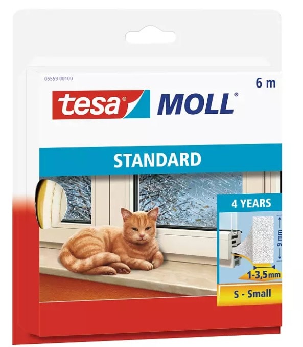 Tesa tesamoll I-profil selvklæbende tætningsliste 6 m x 9 mm x 4 mm