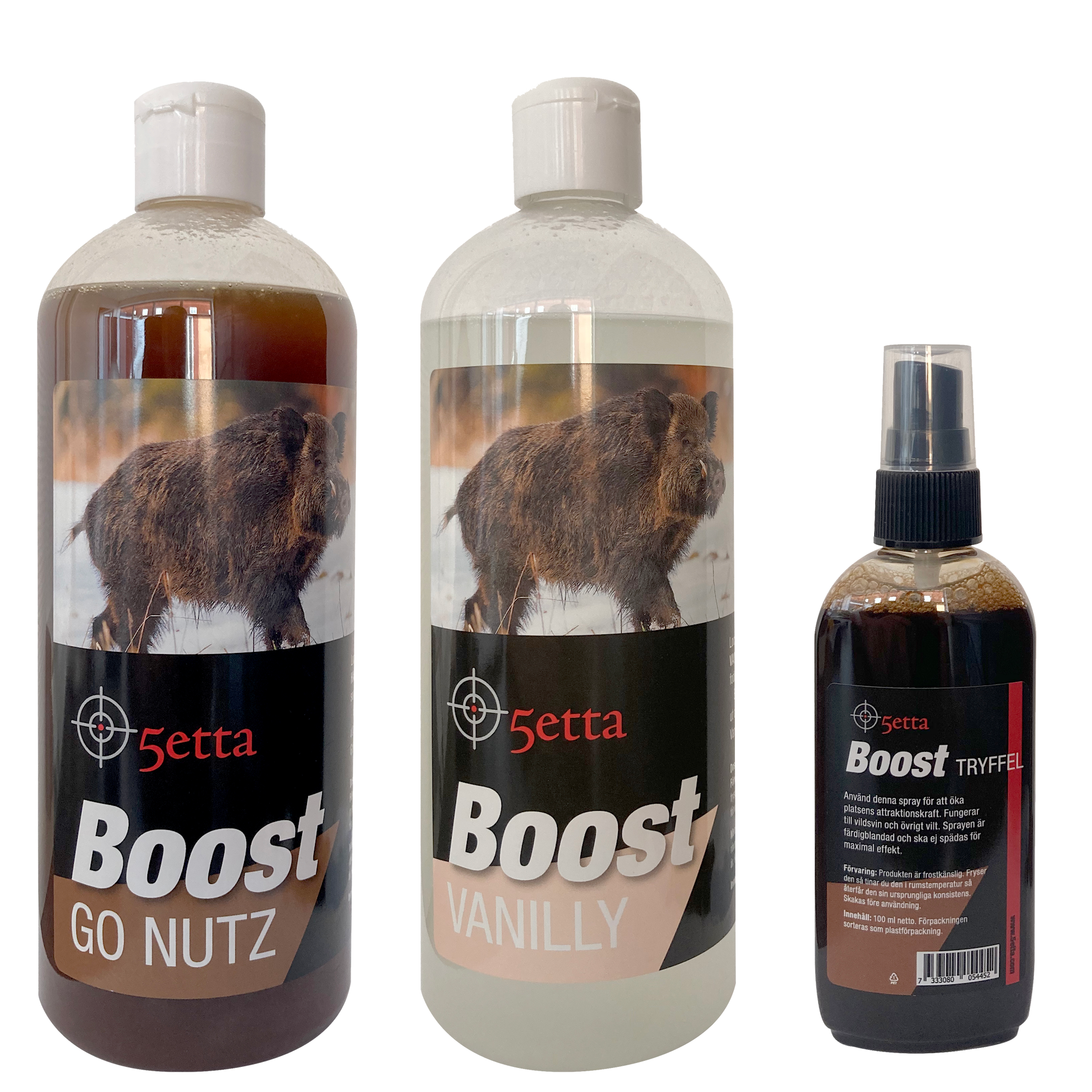 5etta Boost Lokkemiddel 3-pak Vanilly, Go Nutz & Tryffel