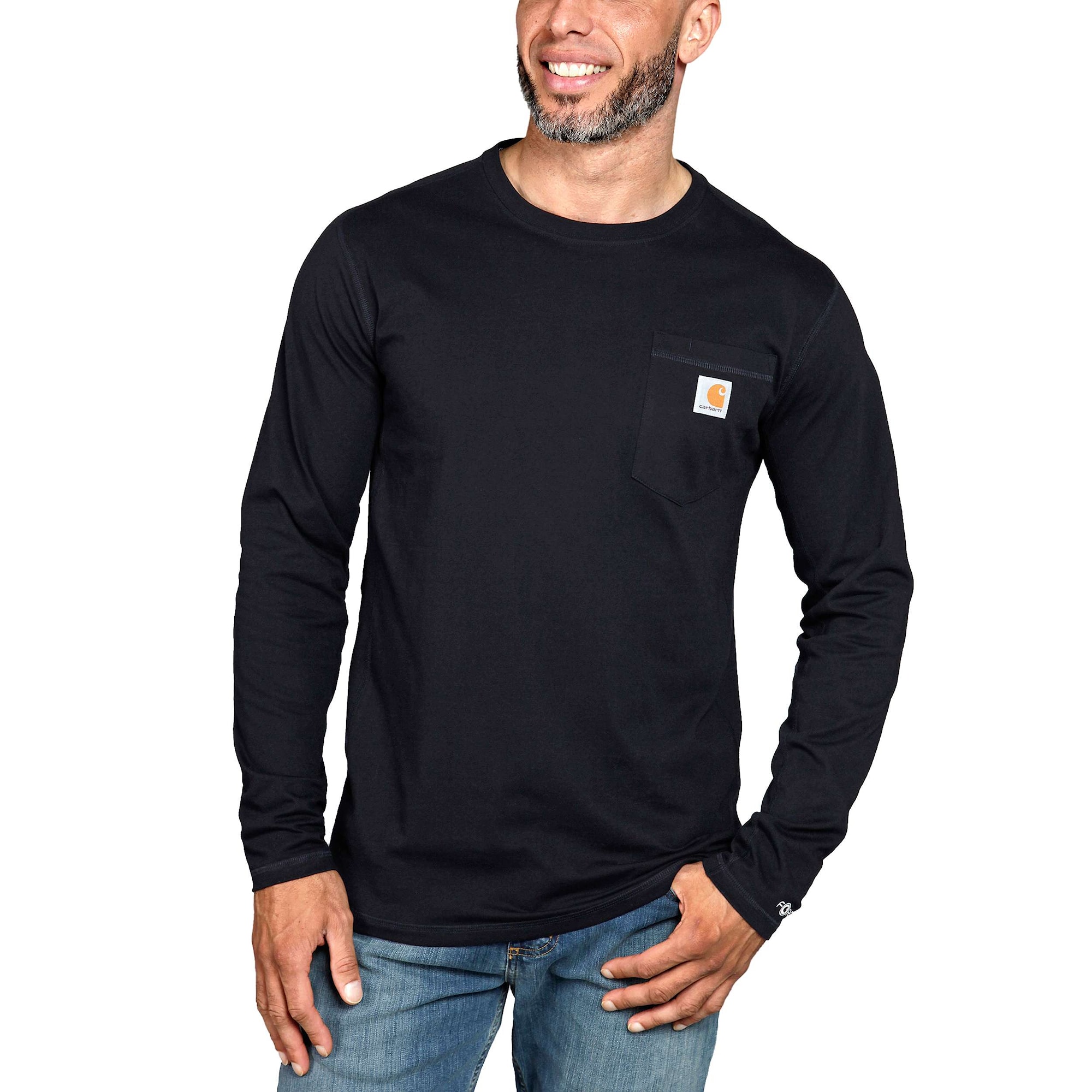 Carhartt Force Pocket Long Sleeve T-Shirt Men Black XXL
