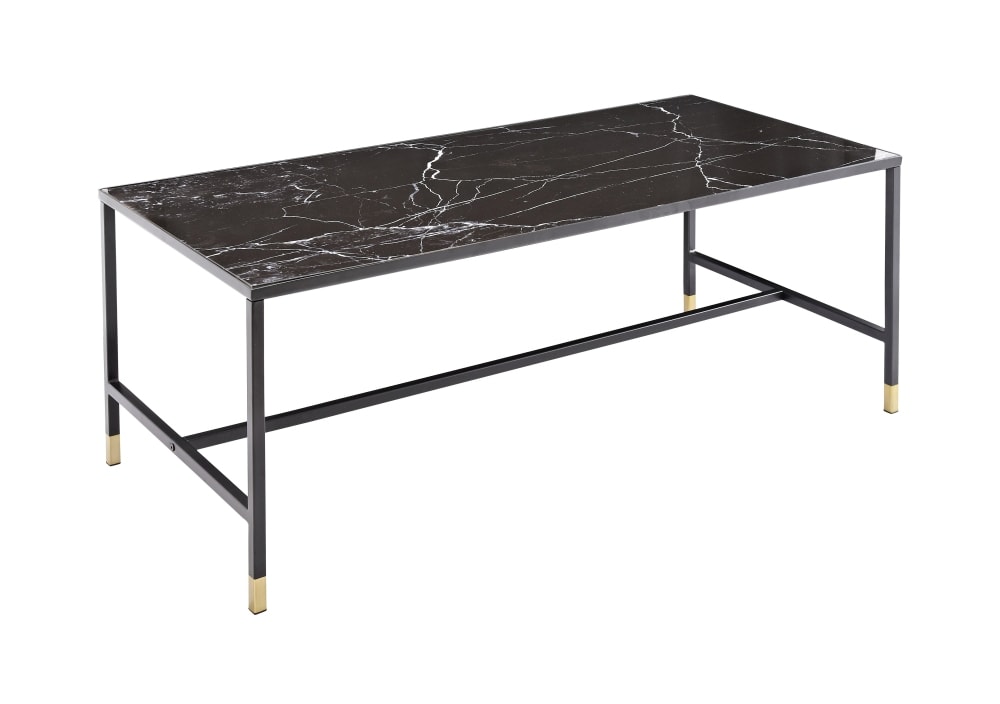 Venture Design Dipp sofabord i sort/messing 130 x 60 cm