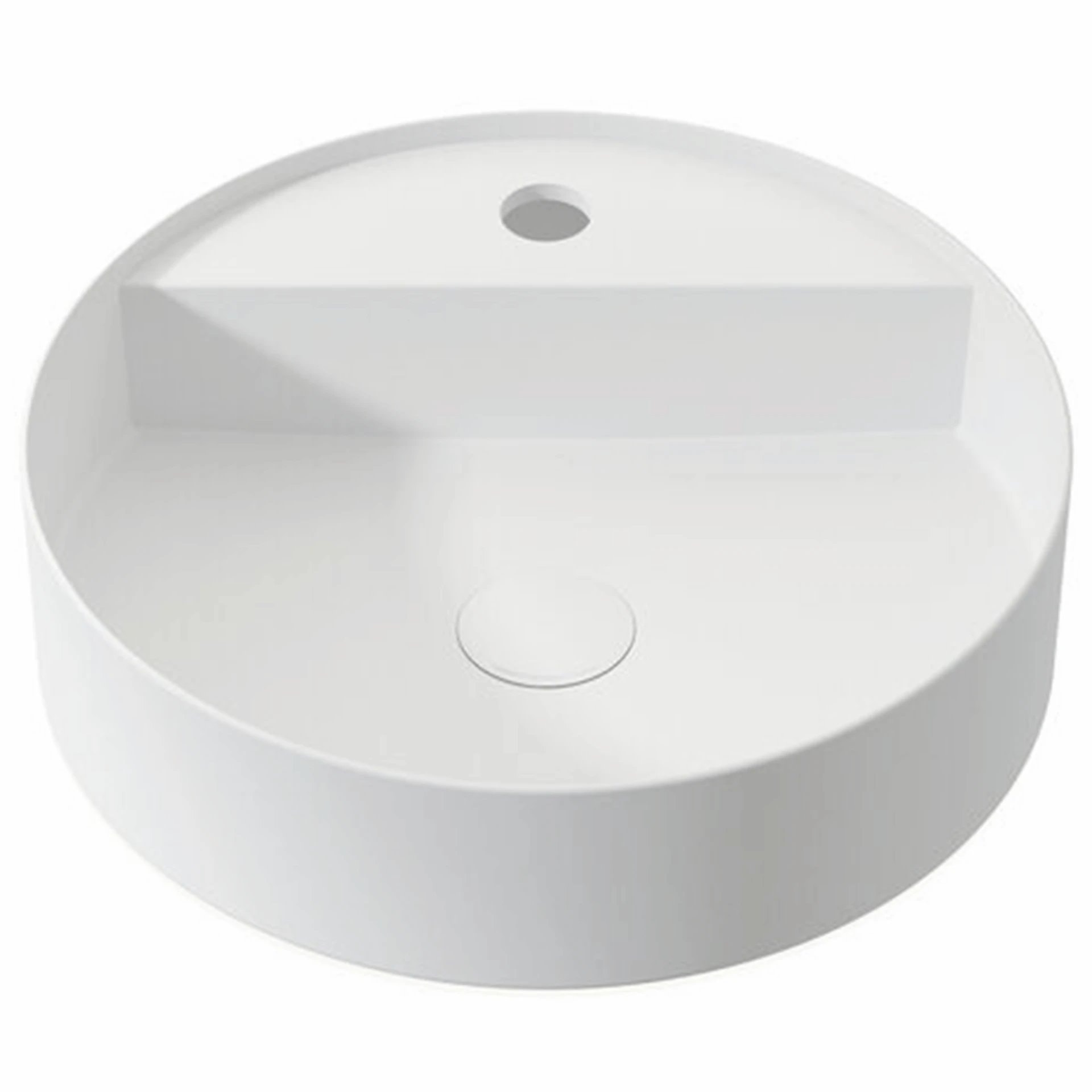 Lavabo Como Solid Surface Ø39 håndvask i hvid med hanehul