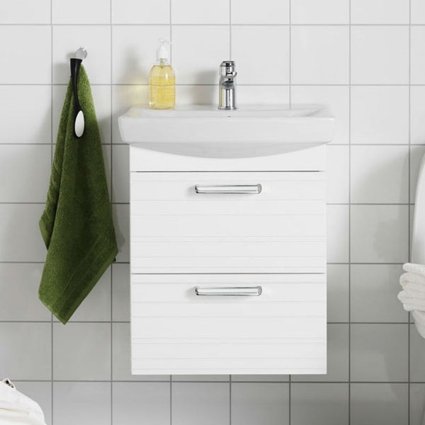 Hafa Life skuffefronter i hvid mat med linjer 2 stk. 70 cm