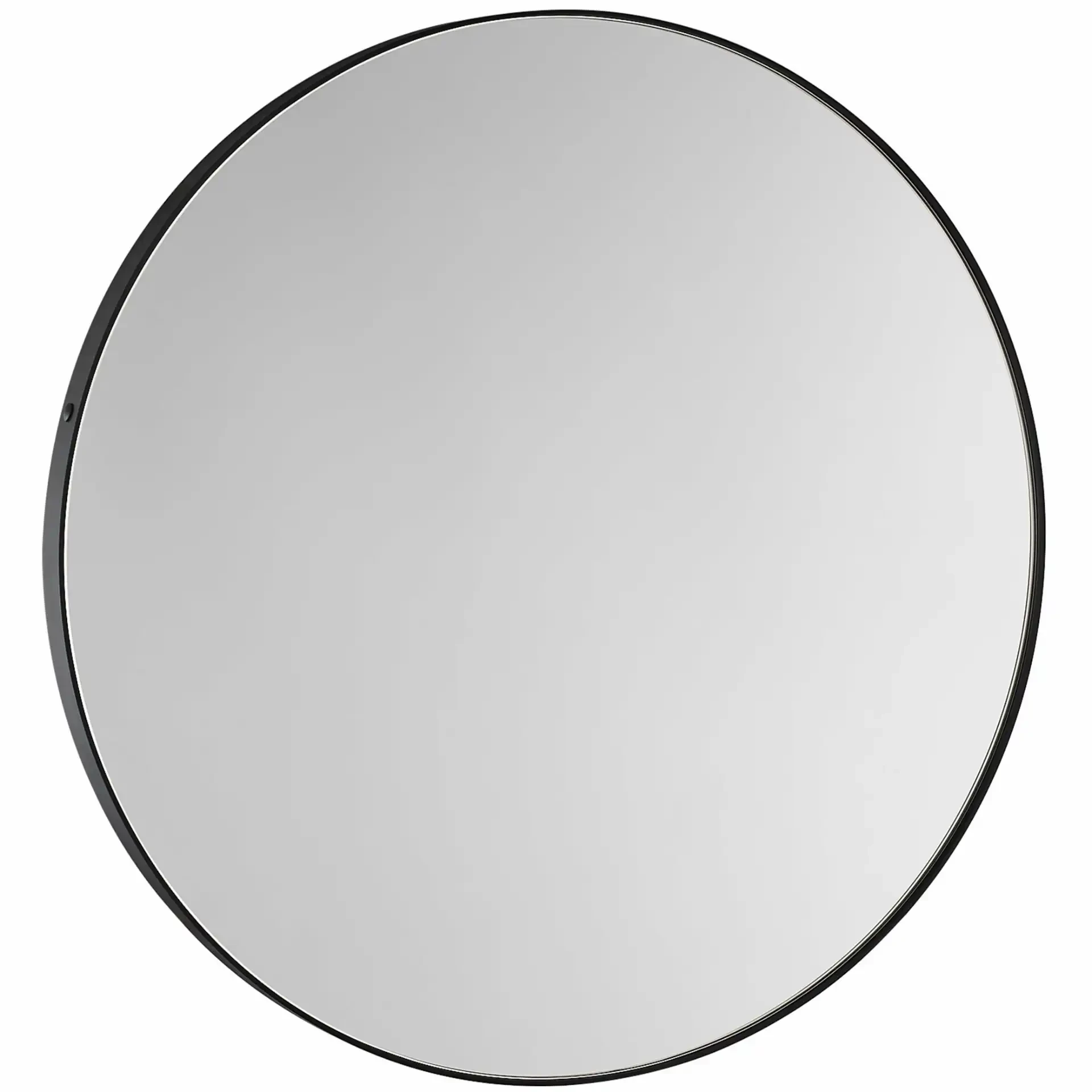 Lavabo spejl med ramme i matsort Ø500 mm