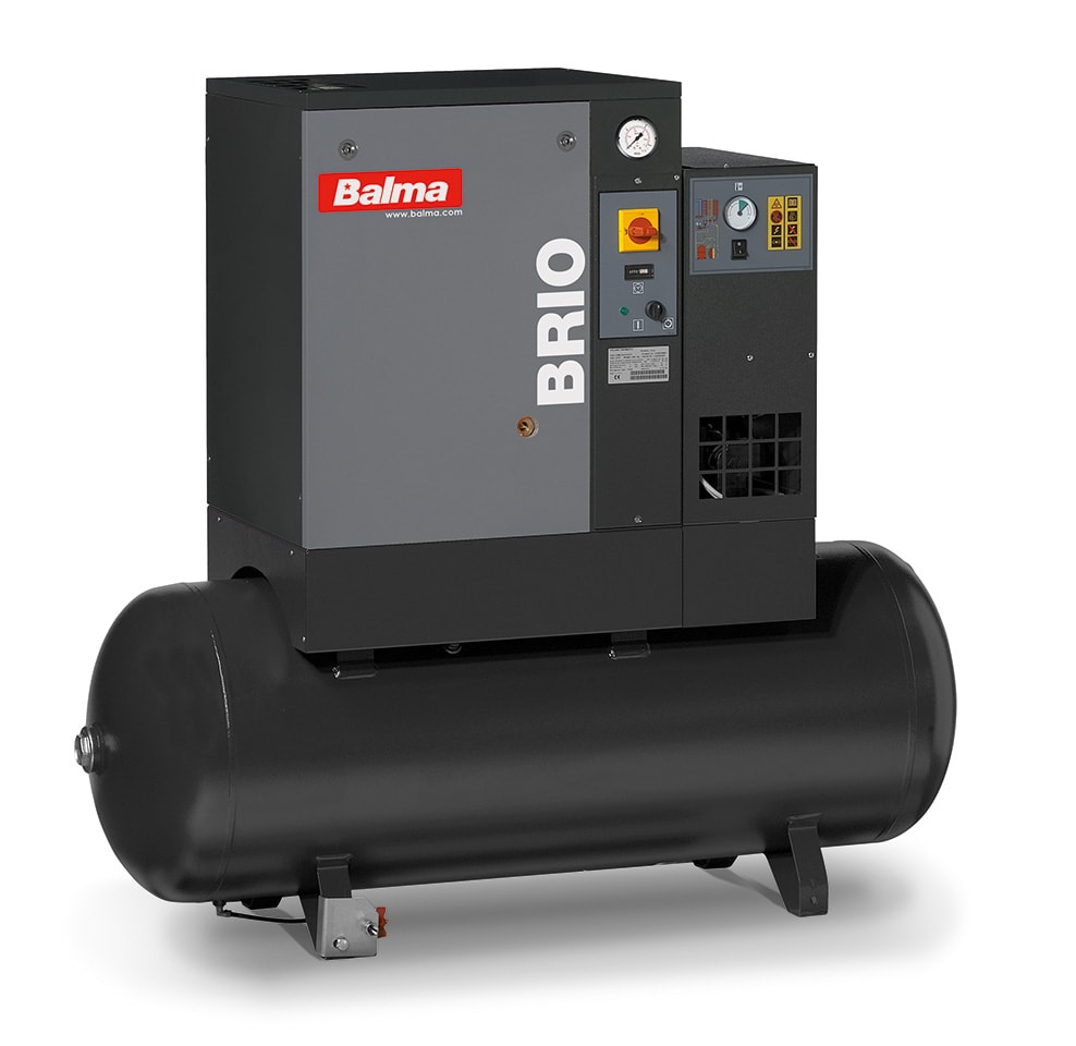 Balma Skruekompressor m/køletørrer BRIO.E 4 10 bar 200 liter
