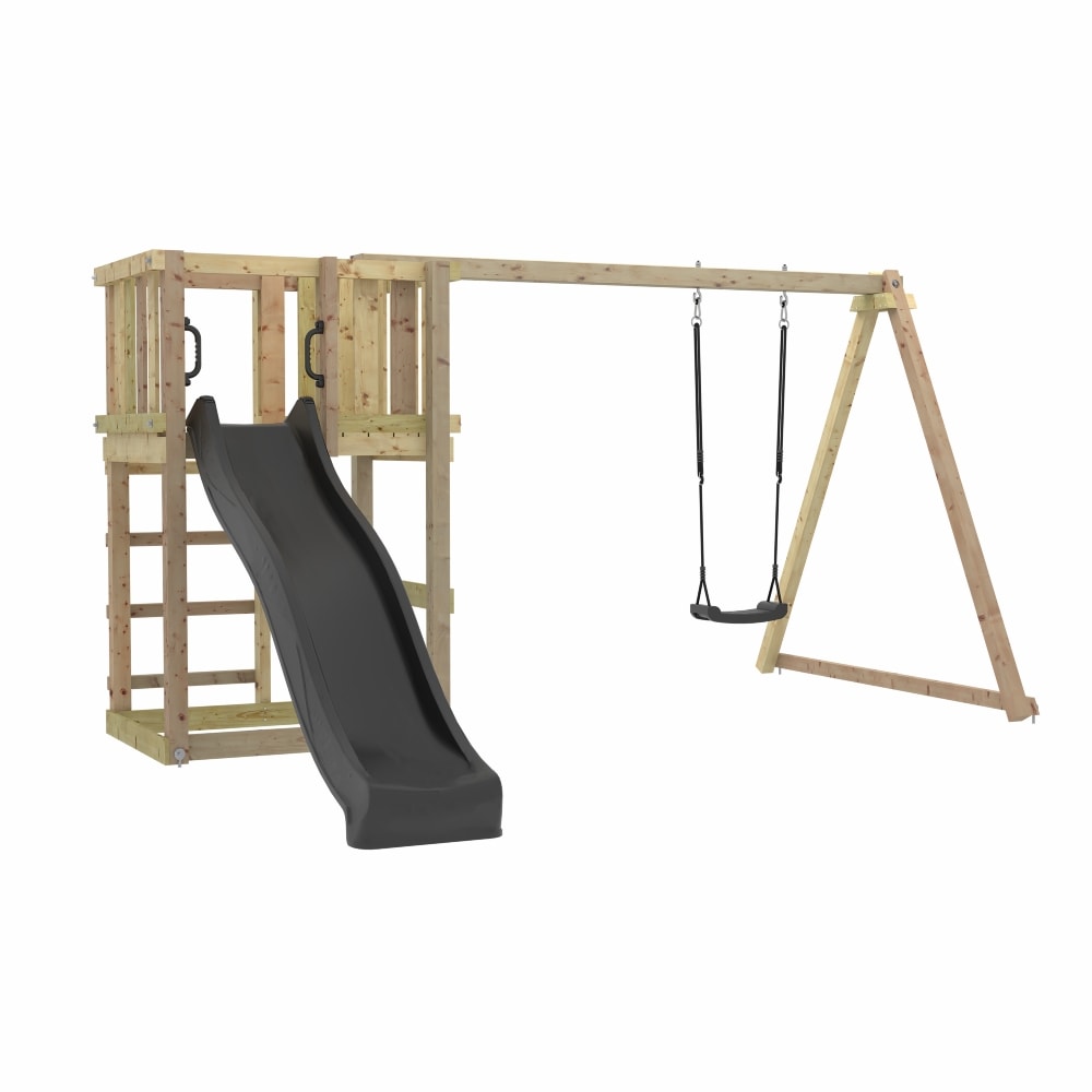 Plus legetårn inkl. gråsort gynge og rutsjebane