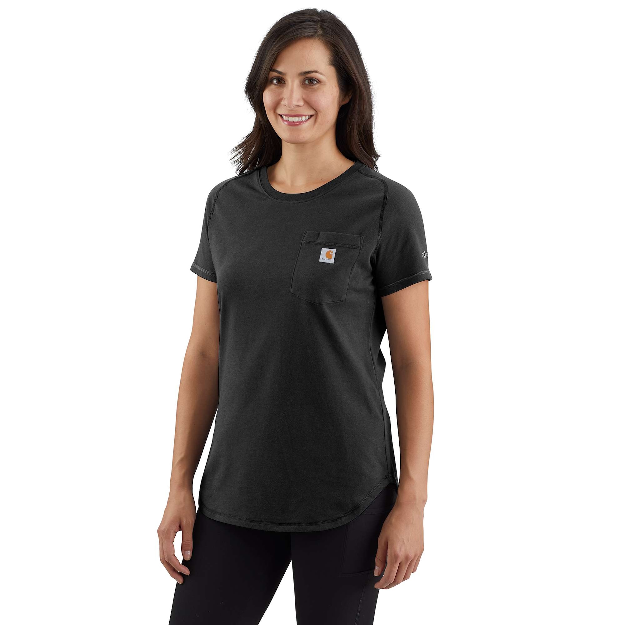 Carhartt Midweight lomme T-shirt, Dame, Black, XL