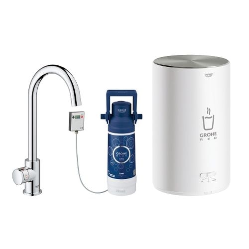 Grohe Red Mono II kogende vandhane i krom med C-tud og rund kedel i medium