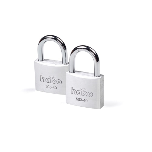 Habo hængelås massiv aluminium 40 mm 503-40 2 stk.