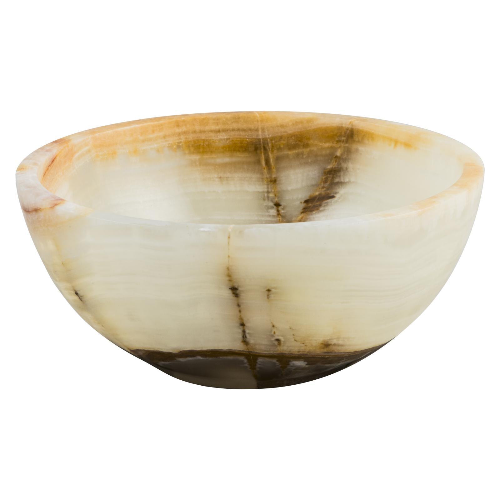 GemLook GL92 håndlavet vask i hvid onyx Ø30 cm