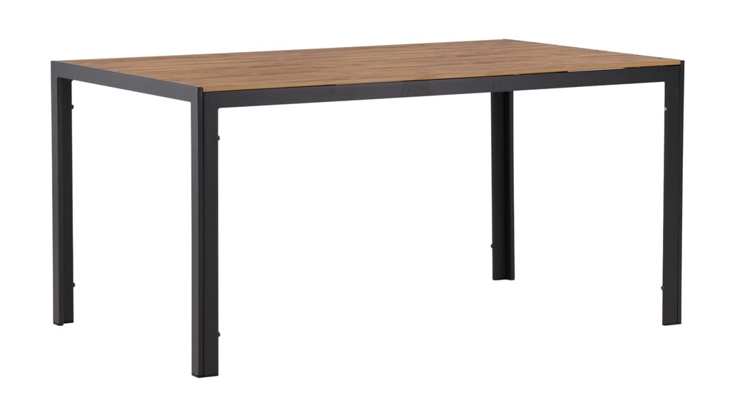 Venture Design Break havebord i sort alu/natur aintwood 90 x 150 x H74 cm