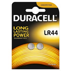 Duracell electronics batterier knapcelle LR44.Pakke med 2 stk.