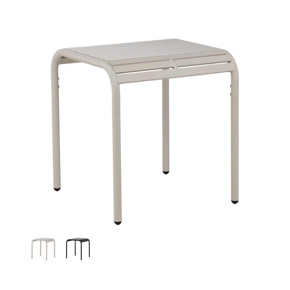 Venture Design Borneo cafébord i beige alu 70 x 70 x H75 cm