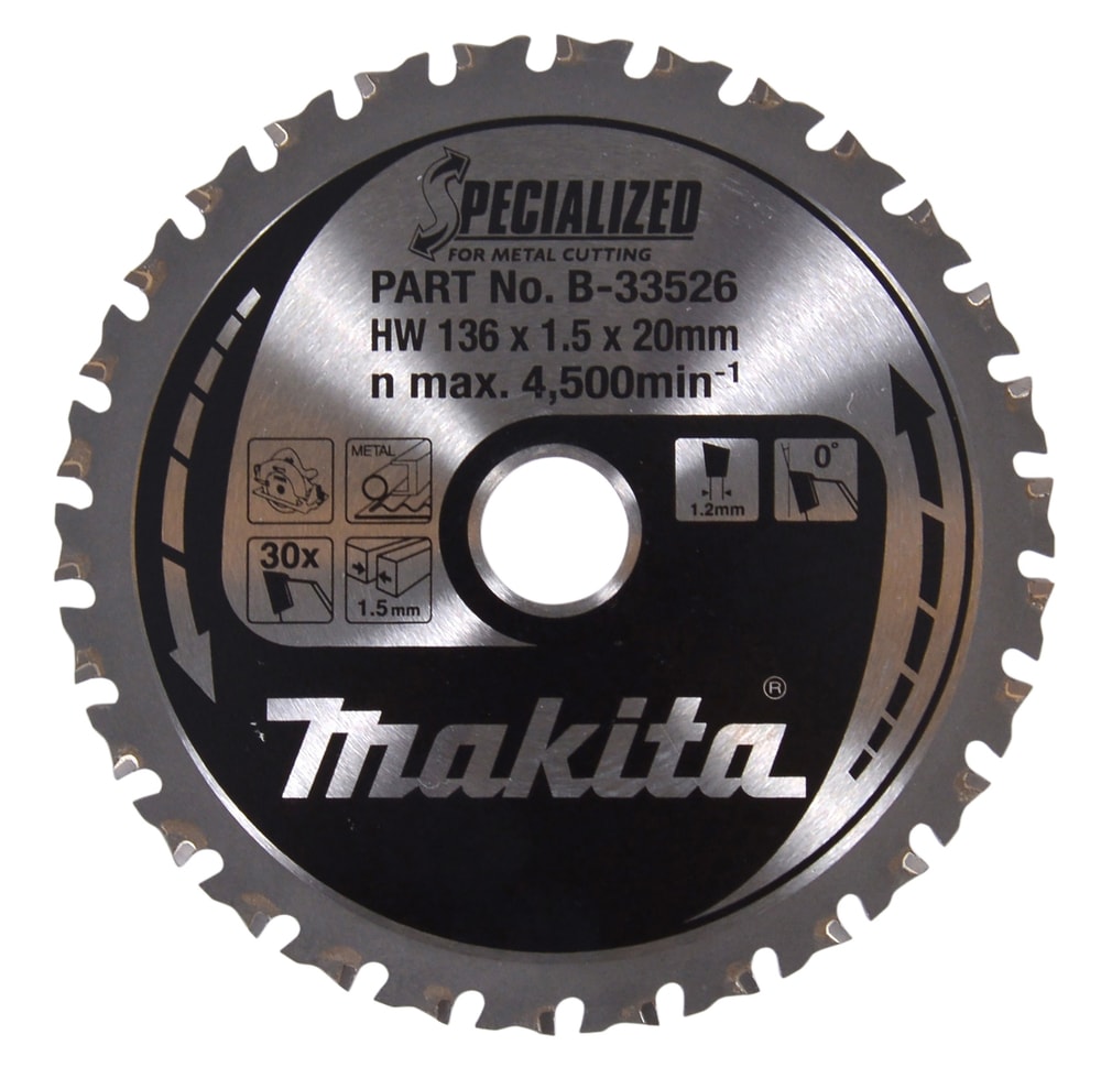 Makita savklinge B-33526 Specialized T.C.T, 136 x 20 mm 30T