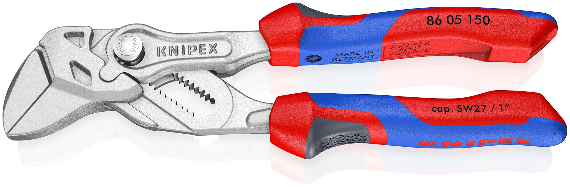 Knipex tangnøgle med flerkomponent greb, forkromet 150 mm