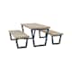 Plus Siesta møbelsæt grundmalet i drivtømmerfarve med bord og 2 bænke