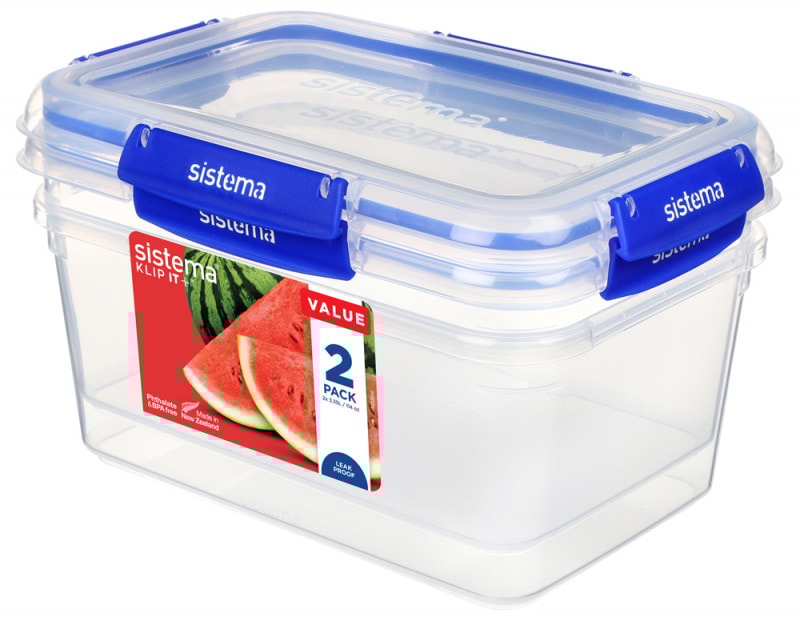 Sistema Klip It Plus Rectangular opbevaringsbokse 3,35 liter 2 stk.