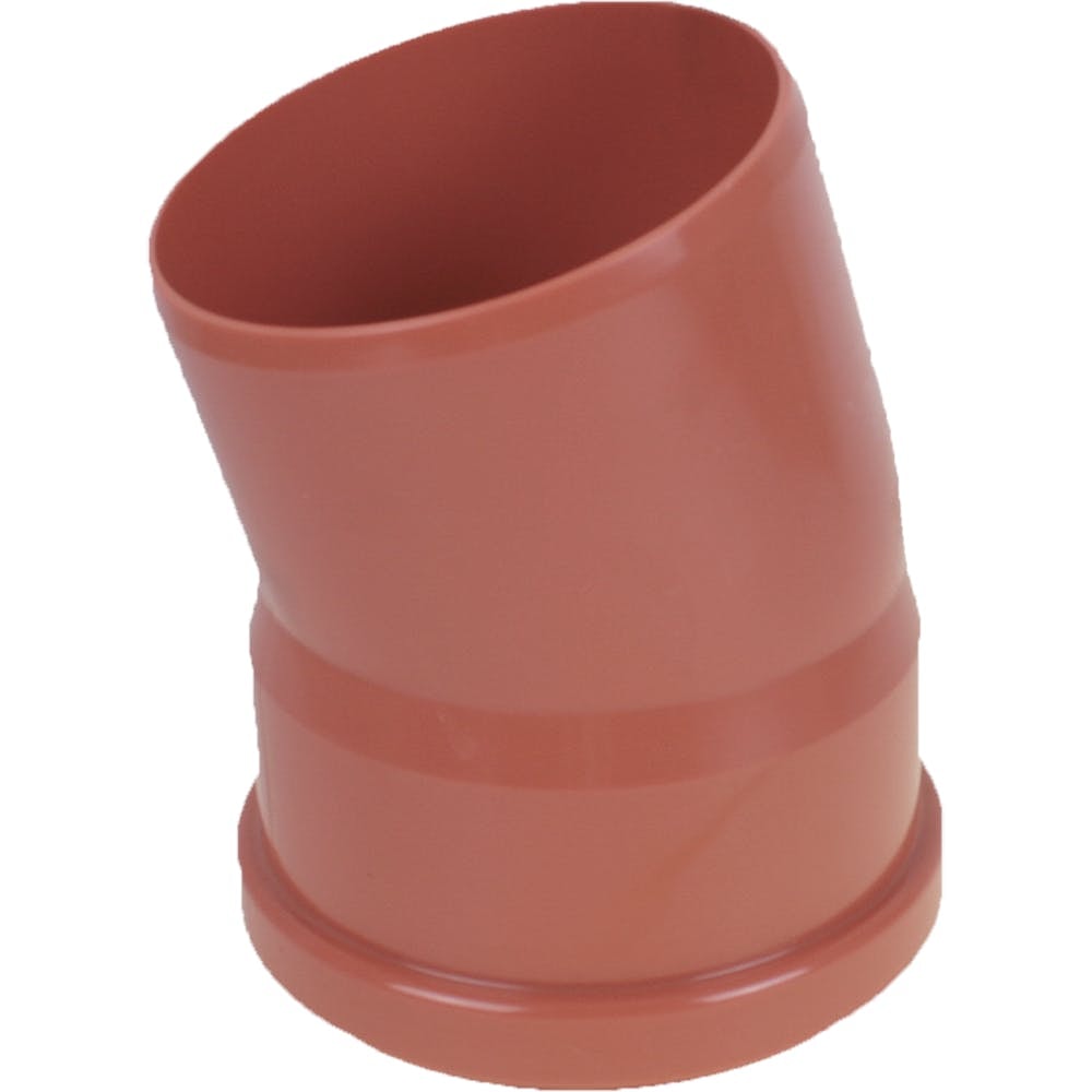 110 mm x 15 gr PVC kloakbøjning med fast gummiring