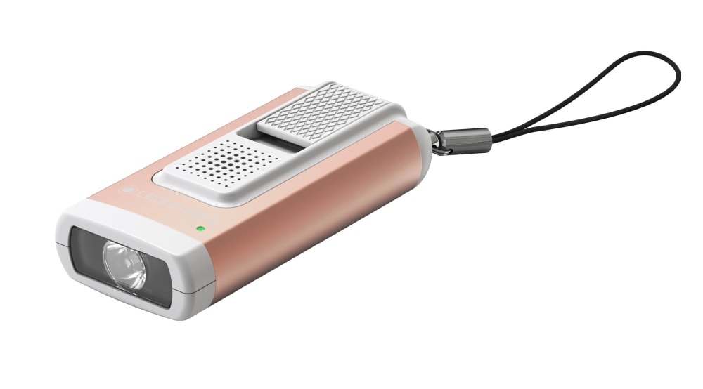 Ledlenser K6R Safety genopladelig nøgleringslygte rose gold med lyd 400 lumen