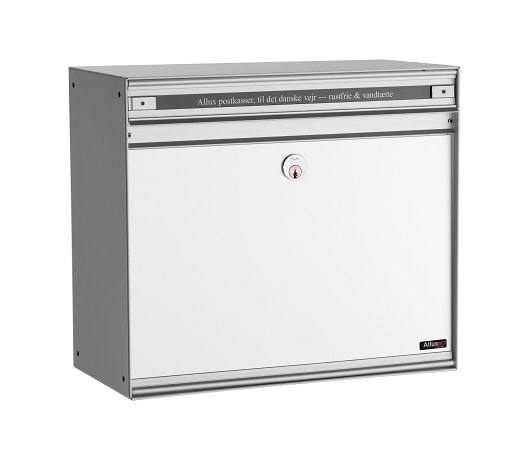 Allux systempostkasse SC200 med stål låge.Hvid HxBxD 350x400x200 mm.