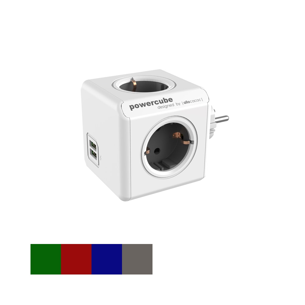 PowerCube Original stikdåse 2 x USB 4 udtag