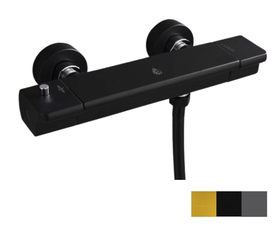 Bathlife Stimma termostatarmatur i mat sort til brus