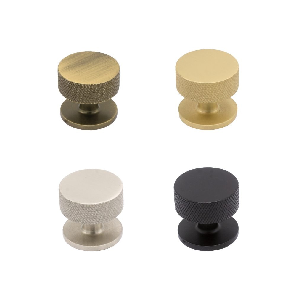 Beslag Design Crest knop børstet messing 26 mm - Håndtag, Indretning til hjemmet