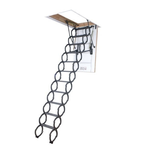 Fakro LST lofttrappe med saxestige. 70 x 120 x 250-280 cm