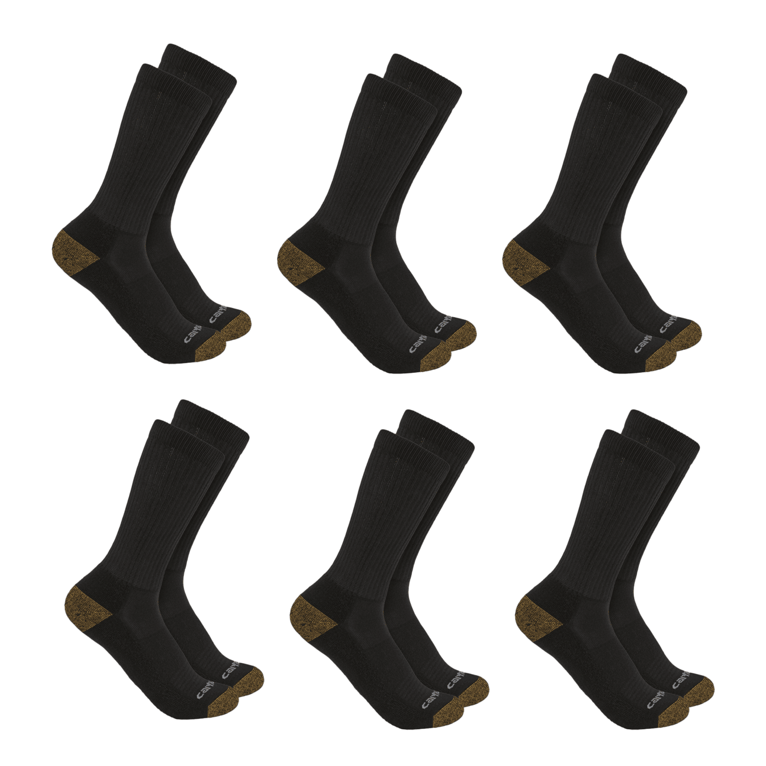 Carhartt Midweight Crew Sock 6-pack Men Black XL